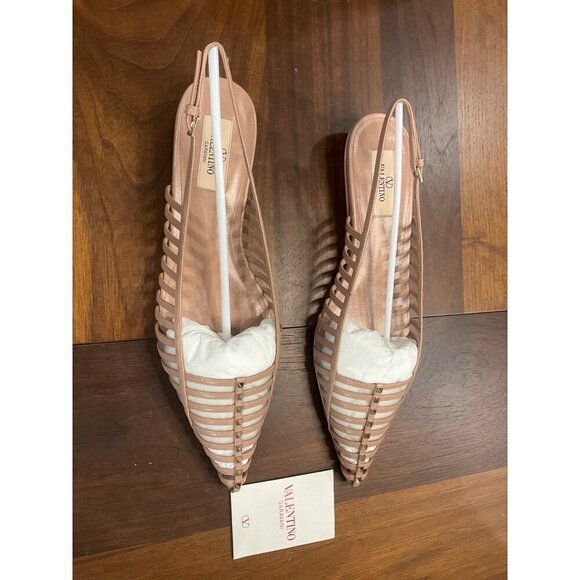 VALENTINO GARAVANI Rockstud Wispy Ballerina Flats in Rose Cannelle 40 With box - Picture 6 of 16